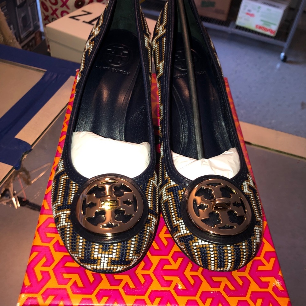 Tory Burch Needlepoint mid heel pump